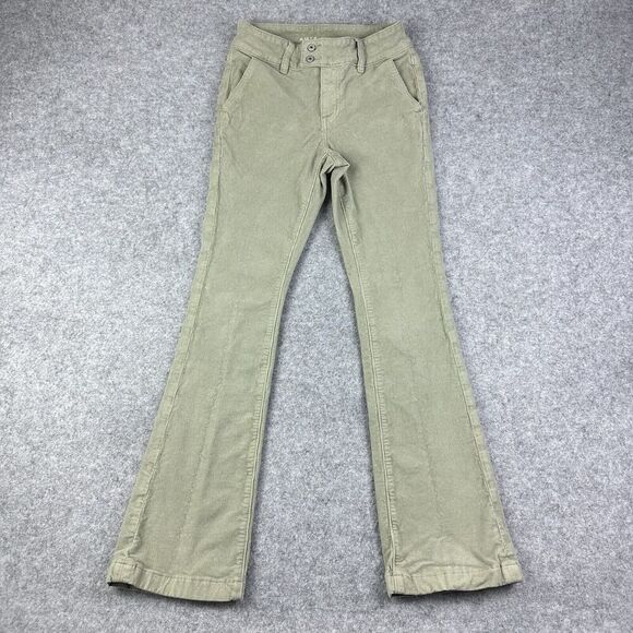 American Eagle High Rise Kick Boot Corduroy Jeans Sz 2 Western Boho Flap Pockets - Picture 1 of 16